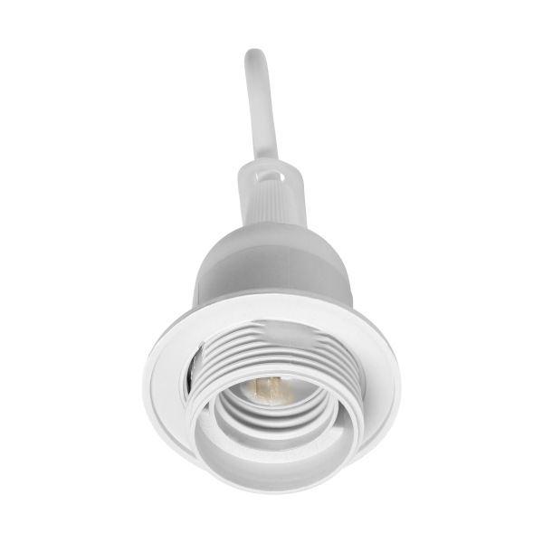 Cord-grip lampholder E27 with flange, white